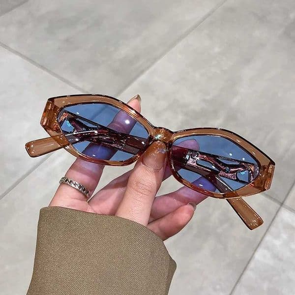 New Small Full Oval Frame Sunglasses Trendy Fashion Multicolored Female Shades Popular Brand Designer Eyewear for Ladies