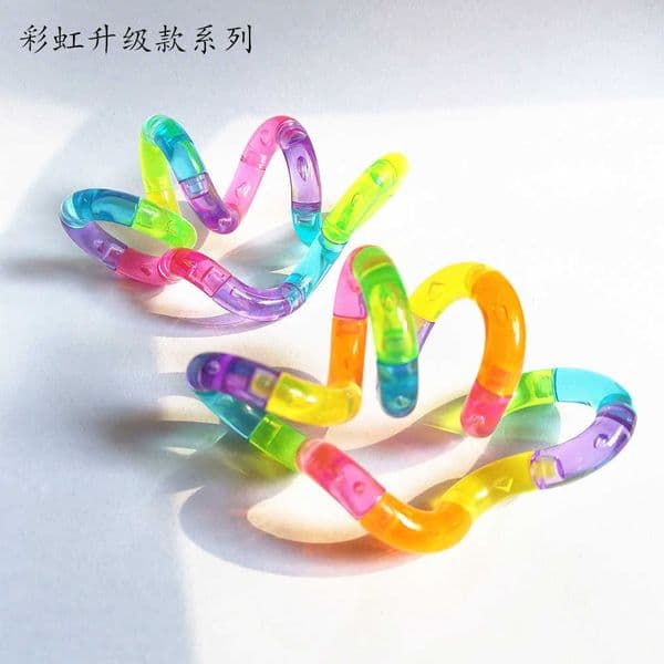Childrens ADHD Focus Training Finger Anxiety Relaxation Smoking Cessation Twist Toy Rainbow Crystal Winding Toy Q260326