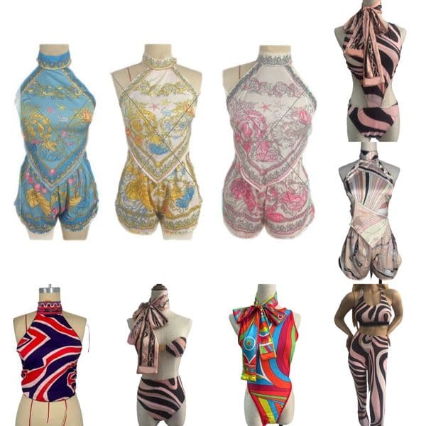 Letter Logo Swimwear Womens Bikini V Neck Swimsuit Ladies One Piece Swimsuits Summer Beach Wear Bathing Suit Two Colors