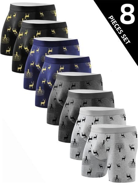 8pcs Mens Underwear Comfortable Skinfriendly Long Boxer Briefs Fashionable Personal Casual Sports Fitness Pants 260318
