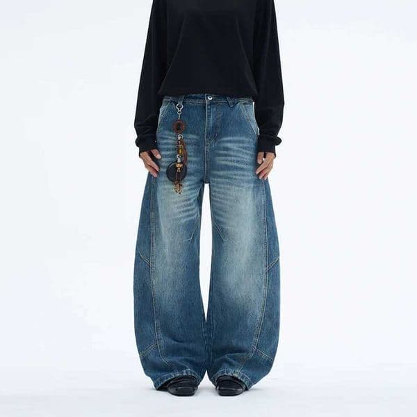 American Style Three-dimensional Cut Silhouette Mens Jeans Versatile Loose Casual Wide Leg Pants 2026 Spring Autumn News D260327
