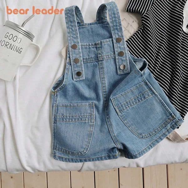 Bear Leader Baby Boy Solid Denim Overalls Child Jean Pants Infant Jumpsuit Childrens Clothing Kids Overalls New Girls OutfitsT260327