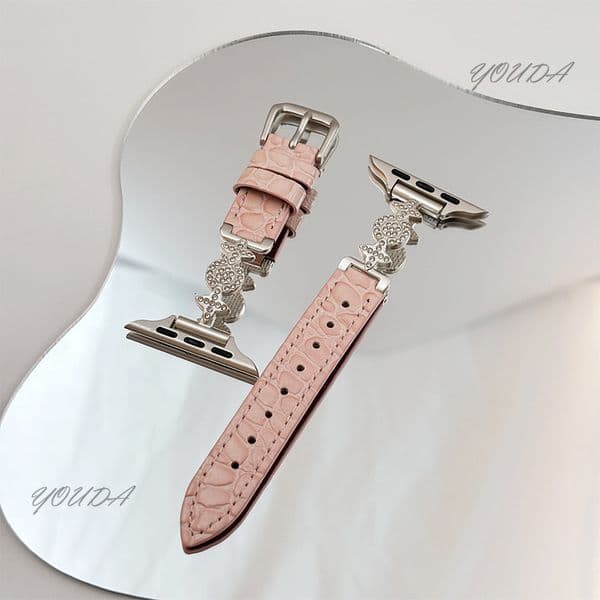 Watch band Suitable for phone watches fashionable women's watch strap starry sky metal and leather combination strap