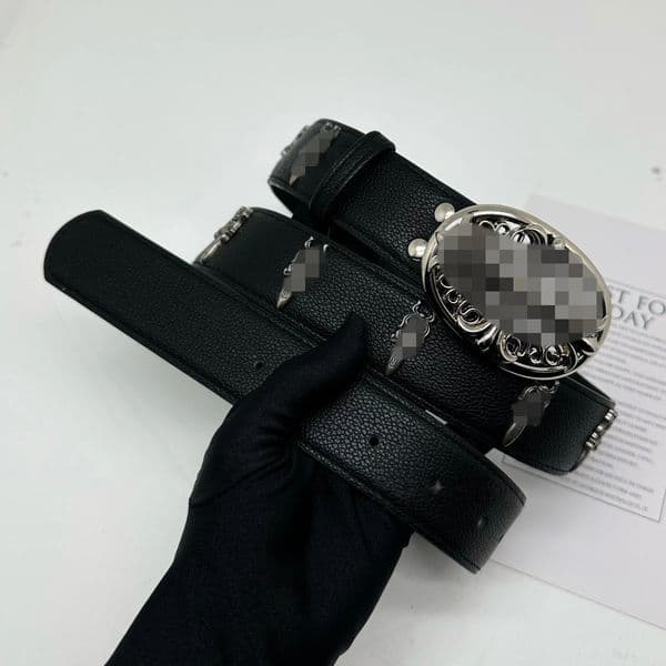 New CH Crossbar Rivet Belt - Holy Sword Retro Leather Belt designer belt.