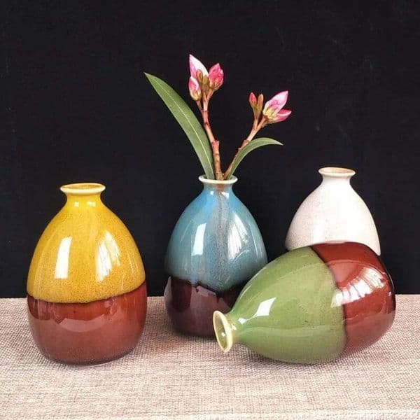 Modern Vases For Homes Vase Decoration Glaze Flower Home Accessories Ceramic Craft Ornaments Green Plant 26Y0327