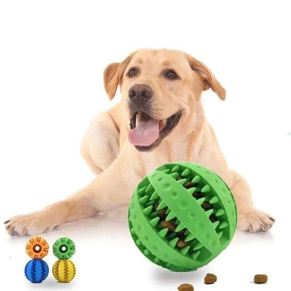 3PCS New pet ball dogs playing with natural rubber leaking device grappling biting and grinding elastic toys 26H0327