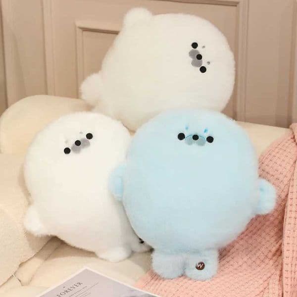 Chubby Cartoon Seal Plush Toy Cozy Soft Hand Warmer Throw Pillow for Office Nap Lovely Room Decor Xmas Gift R251210
