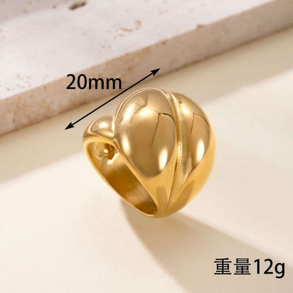 Jewelry titanium for women cast twisted smooth rings exaggerated 18k gold-plated 925 Sterling Silver 14K Gold rings wholesale