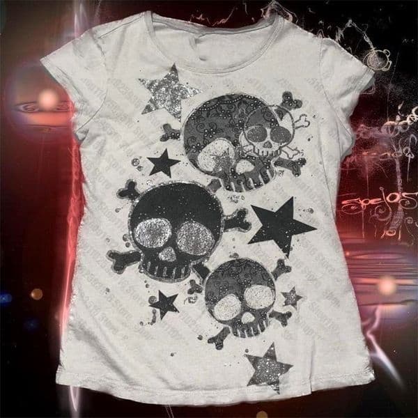 Japanese Y2k Kitty Womens Cropped 2000s Clothes Y2k Top Woman Clothing Anime Graphic T Shirts Goth Emo Kawaii Gothic Kpop 260323