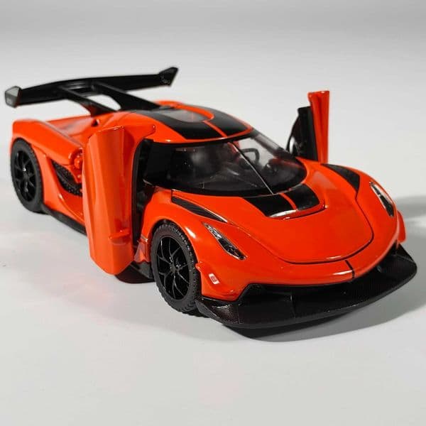 132 Jesko Toys Model Car With Door Opened Sound And Light Pull Back Vehicle For Boy Gift Collection Hobbies Alloy Metal Diecast R251209