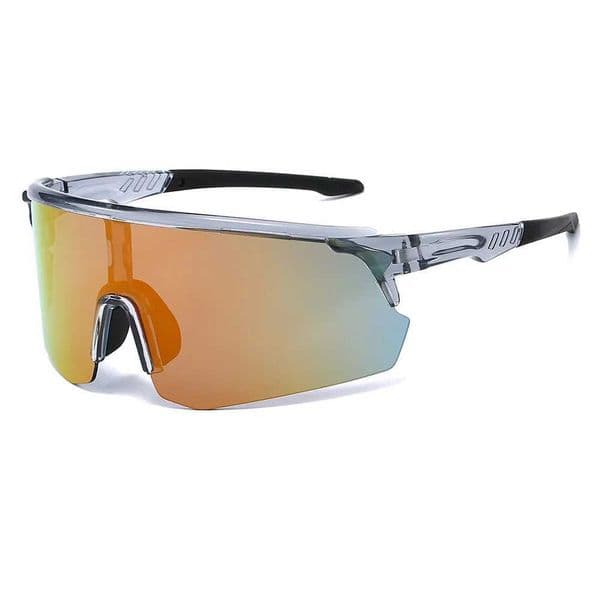 Oversized Sports Sunglasses Men Cycling Glasses Mirrored Outdoor Goggles Trendy Wrapped Riding Shades