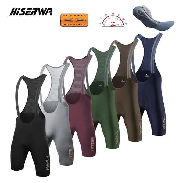 HISERWA Men Cycling Bib Shorts Pro Team 7H Italy Elastic Interface Pad Riding Bib Shorts MTB Bicycle Bib Short Racing Bike Pants 260324BJ