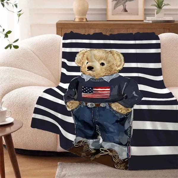 Luxury Designer Throw Designer--Blankets h Bed For Winter Warmth Bear Cool Knee Wool Camping Nap Flannel Soft Blanket Large Ultra-Fine Fiber Bed Free Shipping 04