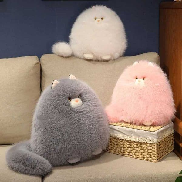 30-40cm Fluffy Cat Plush Toy Round and Cuddly Cartoon Kitten Doll Plush Cat Available In Three Colors Comfortable Sofa Pillow R251210