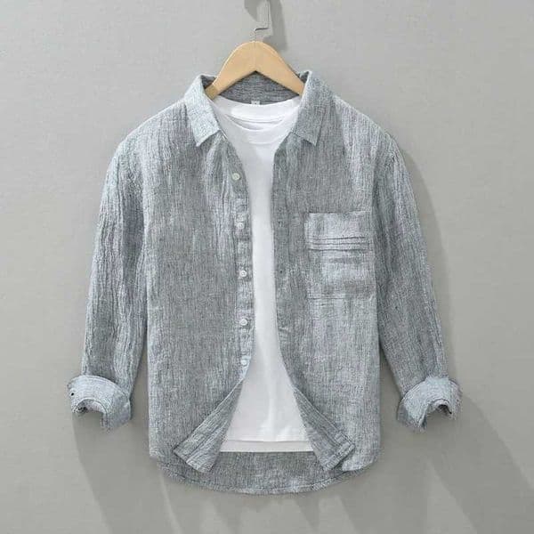 0403 Vintage Brand Good Quty Linen Shirts Thin Coats For Man Lapel Loose Business Casual Long Slved Spring Male Jackets L260327