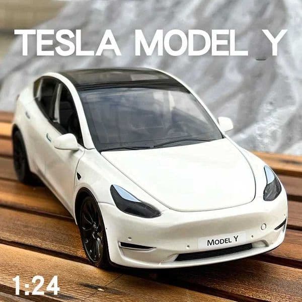 124 Tesla Model Y Model 3 Model S Metal Alloy Diecast Toy Car Model Sound And Light Childrens Toy Collectibles Birthday Gifts R251209
