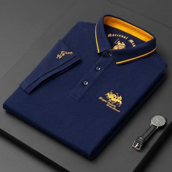 Summer Mens Embroidered Polo Collar 100 Cotton Short Sleeved Shirt Fashion Solid Color Casual Top Tshirt M4xl 260326