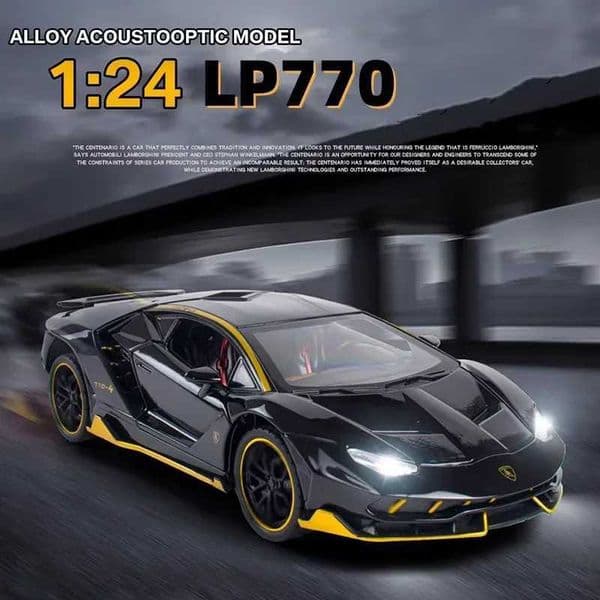 124 Centenario LP770 Alloy Sports Car Model Diecasts Toy Vehicles Metal Car Model Simulation Sound and Light Childrens Gifts R251209