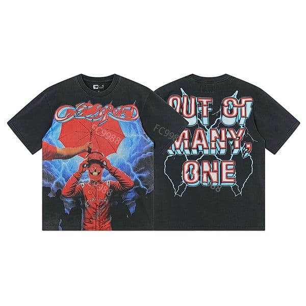 Men T Shirt Designer T Shirt Men Top Fashion Short Sleeve Casual Graphic Rock Street Retro Washed Distressed Printed Cotton Short Sleeve Us/S-Xl