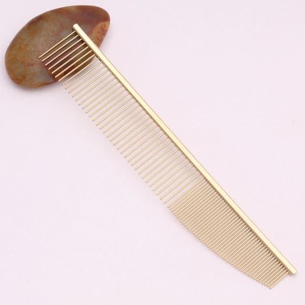 Copper Dog Grooming Combs Pet Boundary Knot Massage Tools Professional Salon Cat Hair Cleaning Crescent High Low Teeth 7816 260317