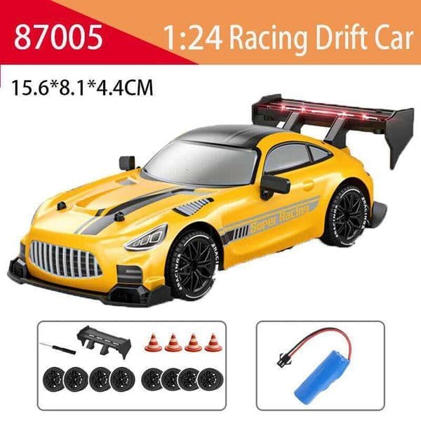 1:24 4WD RC Drift Car Remote Control Racing Toy - High Speed Professional Grade, Replaceable Tires Kids/Adults, Gift for Boy