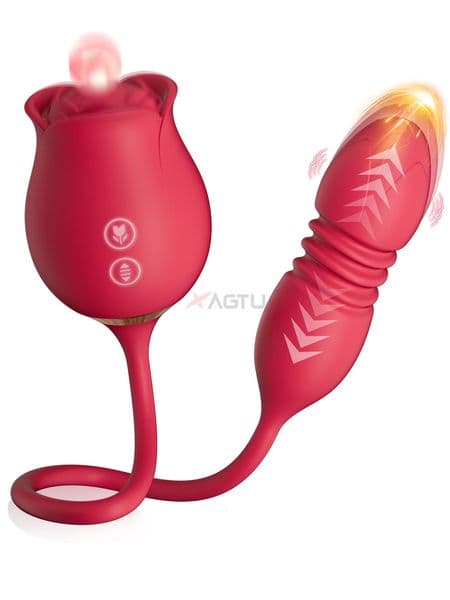 Rose-Sucking Thrusting Dildo Vibrator G Spot Vibrating Egg Clitoral Sucker Nipple Anal Stimulation Adult Toys Sex Toys For Women 260323