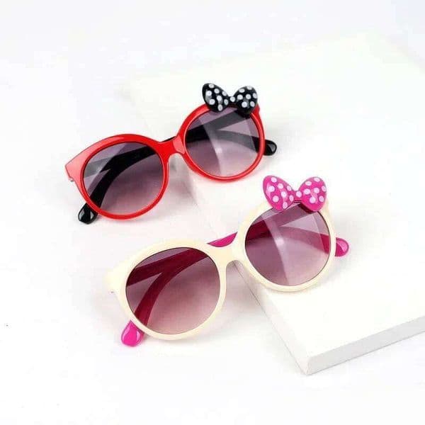 Vintage Classic Kids Girls Boys Cute Animal Cartoon Bow Sunglasses Outdoor Sun Protection Children Lovely S260326
