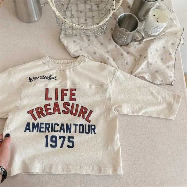 2025 Spring and Autumn Base Layer T-Shirt Kids Clothing Childrens Japanese Autumn Boys Girls Long-Sleeved T-Shirt SweatshirtT260327
