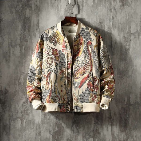 new spring styles, embroidered plus-size fashion jackets, men's trendy casual outerwear