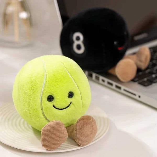 New Cute Simulation Tennis Ball Pendant Plush Toy Key Chain Kids Soft Gifts for Girls Boys Room Decor L260509NRGC