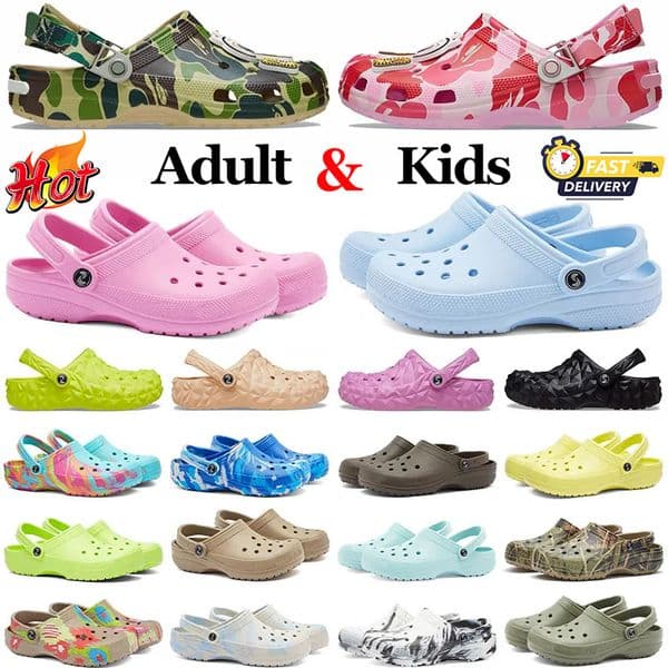 designer sandals women men kids slides slippers clogs flat outdoor shoes beach summer croc slide slipper triple white black pink