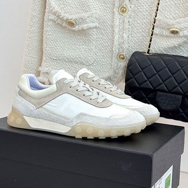 Spring New Womens Designer Suede Sneakers White Round Head Low Top Strap TPU Anti Slip Large Bottom Casual Shoes for Outdoor Mountain Climbing Running