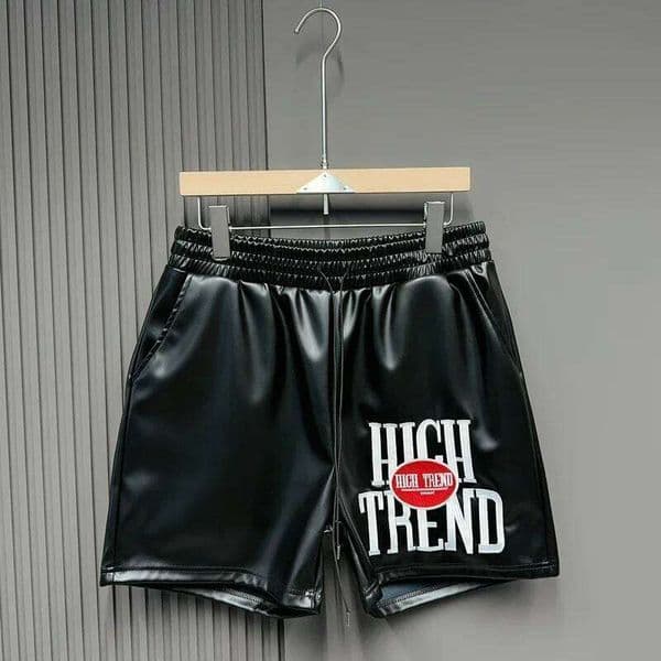 Summer New Youth Trendy Brand Beach Short Pants Embroidered Alphabet Leather Drawstring Black Brown Red Shortpant For Men Women