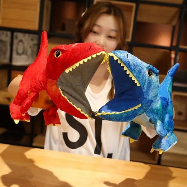 Cute Glove Dinosaur Plush Hand Puppets Soft Stuffed Cartoon Telling Learning Funny Accompany Toy Baby Birthday Gift 260327