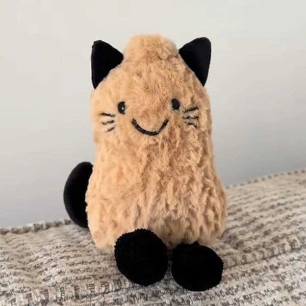 12cm Halloween Fun Cat Peanut Plush Toy Soft Creative Dolls Cute Cartoon Stuffed Cat Doll Funny Christmas Birthday Gift for s R251210