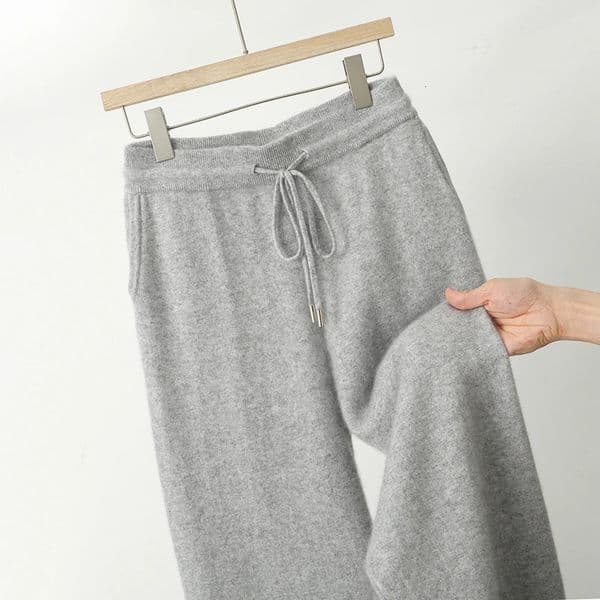 High Quality 100 Wool Mens Straight Pants Casual Solid Waist Knit Trousers Spring Autumn Winter Soft Warm 260326