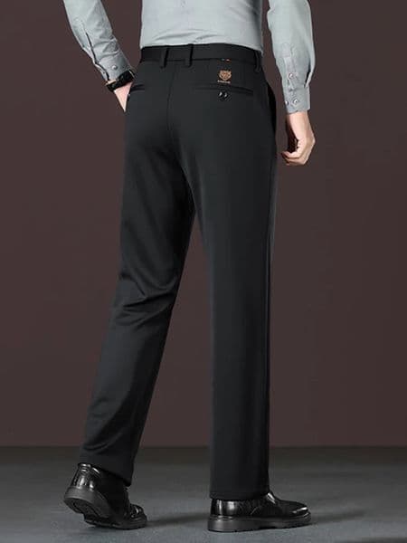 Mens Loose Straight Leg Elastic Formal Pants Business Tiger Head Western Style All Seasons Casual Wear 260325