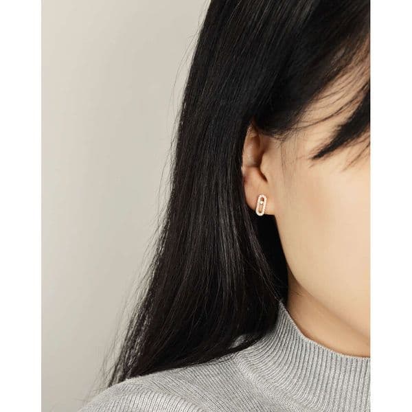 s925 silver women's pin earrings plated with rose gold simple wedding moissanite earrings exclusively for Jewelry sales