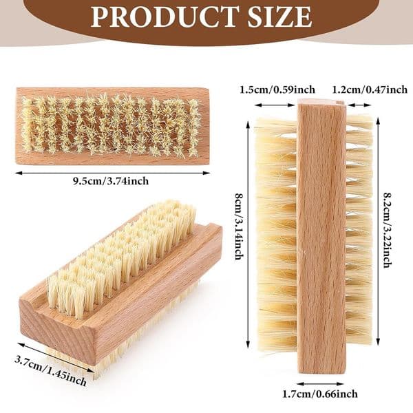 Double-sided Bath Brush Nail Brush Pig Bristle Brush Hand Washing Brush Durable And Soft Bath Brush Shower Skin Care Bathing Tool