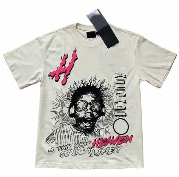 helly Starlyshirt Vintage Washed Tshirt Designer Hellstra Shirts Mens Womens Gothic Style Punk Printed Streetwear Hip Hop Short Sleeve Round Neck Tee W00o#