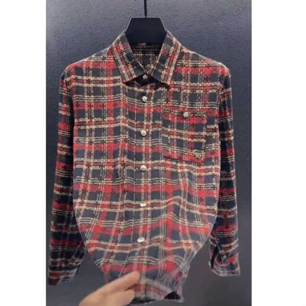 High-end Spring New Long Sleeve Shirt for Men Fashion Loose Trendy Simple Plaid Casual Top Jacket