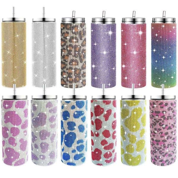500ml Shiny Stainless Steel Bottles Vacuum Flasks Bling Drink Water Bottle Insulated Cup Travel For Gift 26L0328