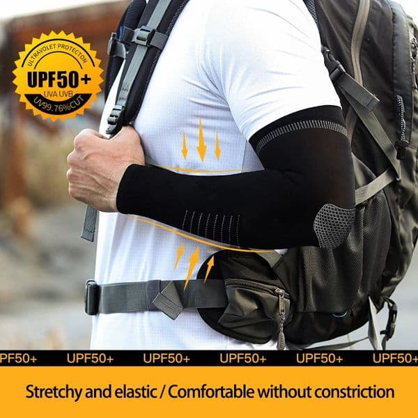 Mens Cycling Sleeve UV Protection Hiking Camping Outdoor Fishing Sleeves Ice Silk Summer Sports Elastic Driving Elbow 260312
