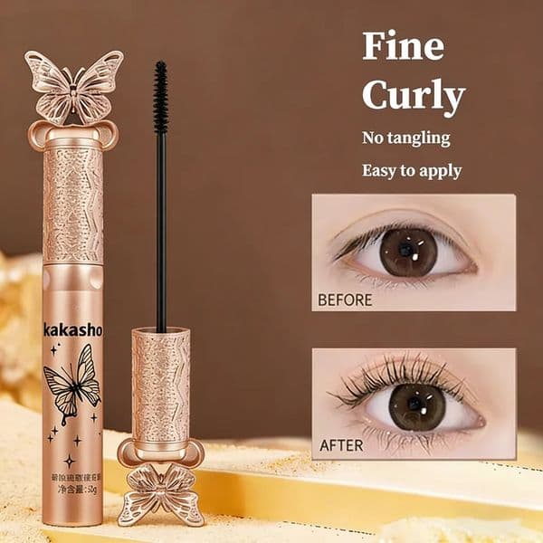 kakashow Silk Fiber Matte Mascara Makeup UltraFine Brush Lengthens Eyelashes Waterproof Fast Dry Black Curling 260316