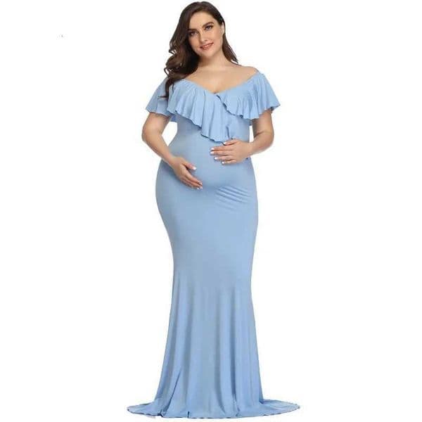 Maternity Long Dress Women Ruffle Stretchy Sleeveless Maxi Dress Maternity Dress for Photo Shoot Z260328