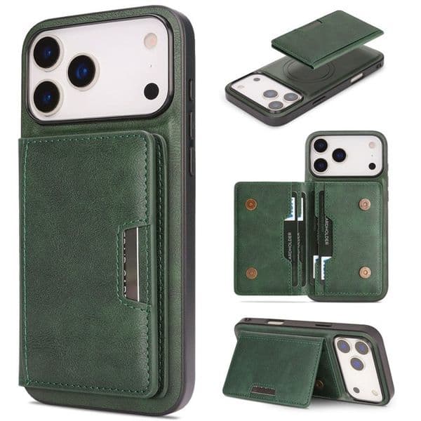 Multifunctional phone case set. Magnetic credit card and ID storage bag, can safely fit 17 series iPhone phones.