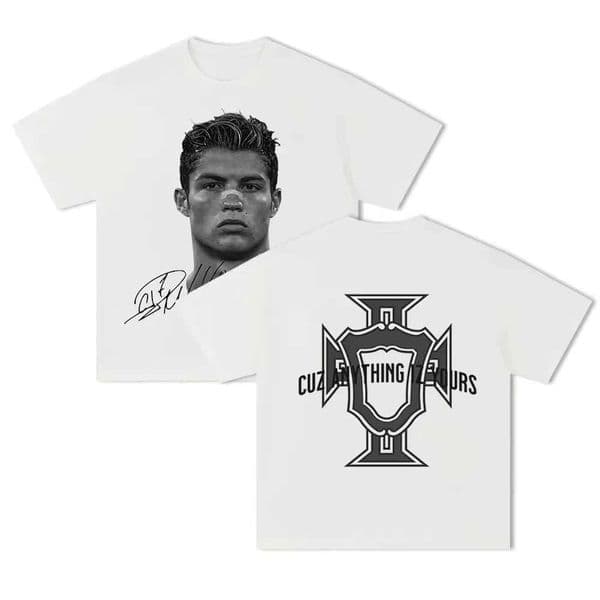 Mens T-shirt Cristiano Ronaldo ftbol superestrella Super moda impresa camiseta hombres desgastado algodn Mens T-shirt L260328