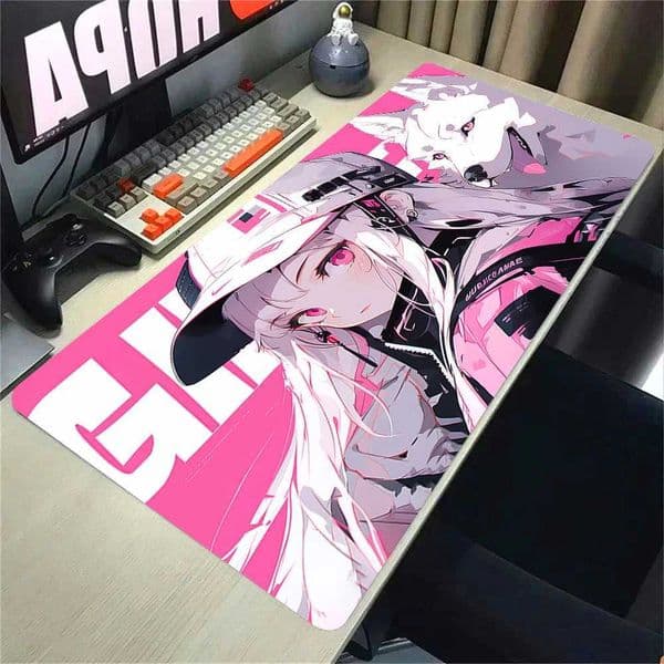 Gaming Mouse Pad Gamer Carpet Kawaii Girl and Cat Keyboard Mat Long Padding Computer Accessories Mousepad Desk Mats Xxl Mausepad S26327