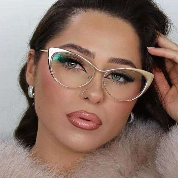 Classics Brand Luxury Design Cat Eye Gloss Silver Metal Lady Frame Photochromic Anti Blue Light Hyperopia Reading Glasses 0 ~ +6 26W0328
