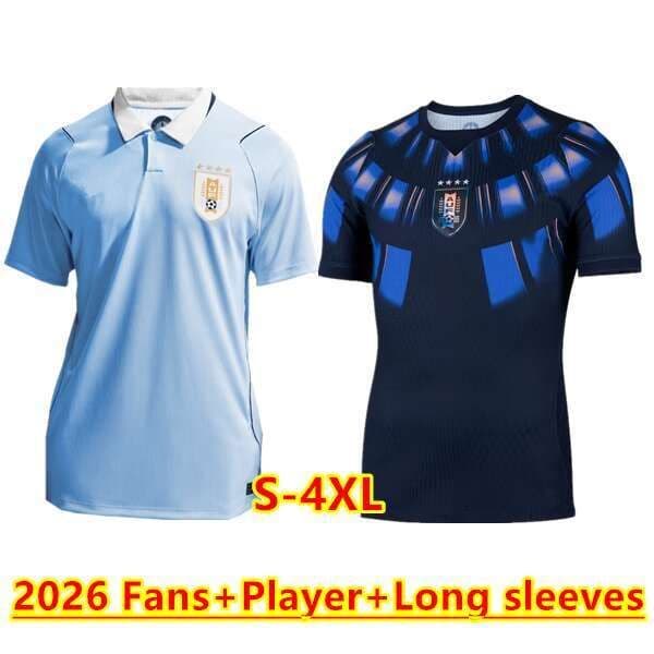 S-4XL 2026 World Cup Uruguay Men home away Fans Soccer Jerseys Lsuarez Ecavani F Valverde N Nandez Player Version National Team jersey Football Shirts kids kits